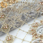 التطريز اليدوية لون الذهب الدانتيل المواد MDX أقمشة الدانتيل لفستان الزفاف