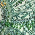 متطور مطرز أقمشة الدانتيل الأخضر / أقمشة الدانتيل المواد لفستان الزفاف