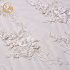 زهور أنيقة أقمشة الدانتيل الأبيض 20٪ البوليستر عرض 135 سم لفساتين الزفاف