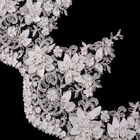 3D الزهور البيضاء الملابس الدانتيل تقليم اليدوية 25 سم عرض الدانتيل الفاخرة تقليم
