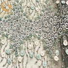 زخرفة مطرزة قماش دانتيل مصنوع يدويًا 80٪ نايلون قابل للذوبان في الماء