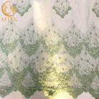 اليدوية شبكة خضراء رائعة أقمشة الدانتيل الخرز لصنع فستان