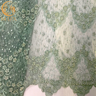 اليدوية شبكة خضراء رائعة أقمشة الدانتيل الخرز لصنع فستان